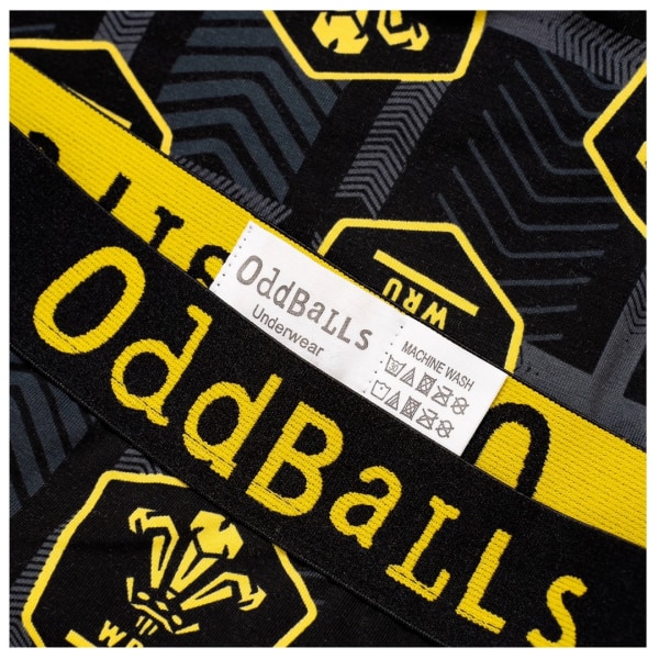 OddBalls Women/Ladies Alternativa Welsh Rugby Union Briefs 8 UK Black/Yellow 8 UK