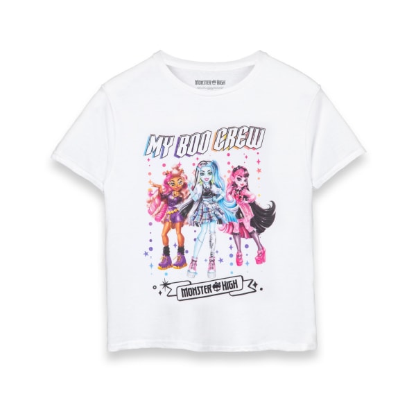 Monster High Girls Boo Crew T-shirt 11-12 år Vit White 11-12 Years