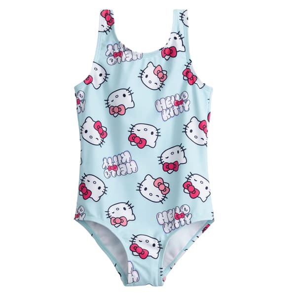 Hello Kitty Flickor Helkroppsbaddräkt 5-6 År B Blue 5-6 Years