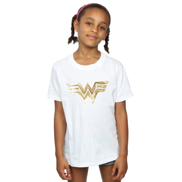 DC Comics Girls Wonder Woman 84 Gold Emblem Bomull T-shirt 5-6 White 5-6 Years
