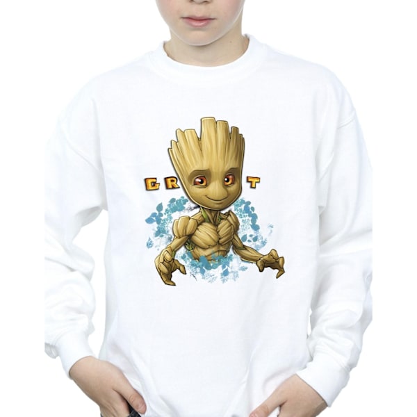 Guardians Of The Galaxy Boys Groot Flowers Sweatshirt 3-4 år White 3-4 Years