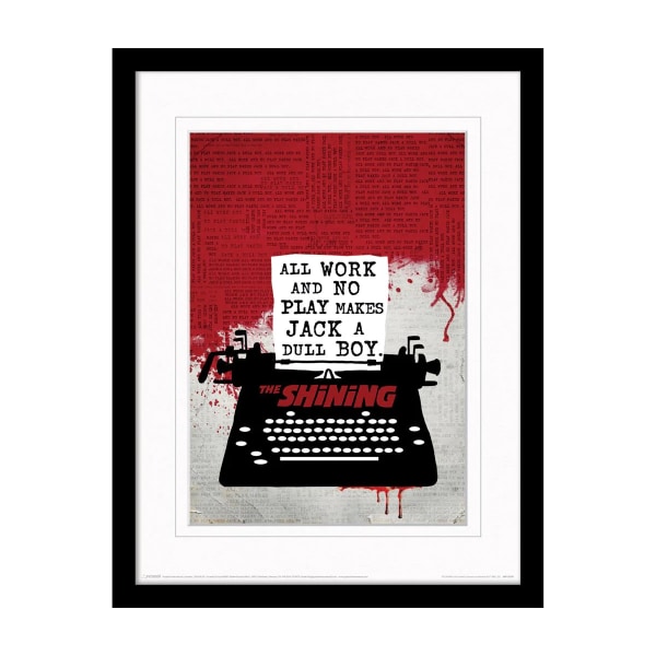 The Shining Typewriter inramat print 40cm x 30cm Röd/Svart/B Red/Black/White 40cm x 30cm
