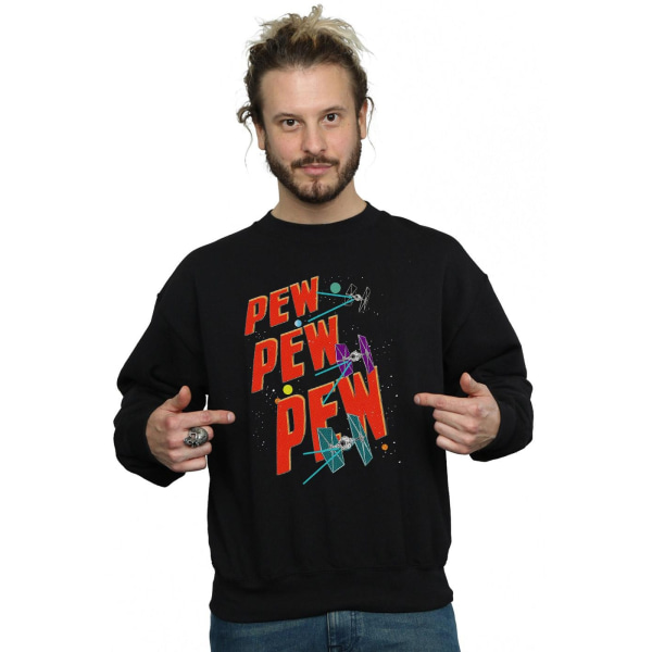 Star Wars Herr Tie Fighters Pew Pew Sweatshirt 5XL Svart Black 5XL