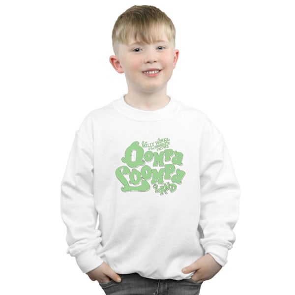 Willy Wonka Och Chokladfabriken Pojkar Oompa Loompa Land Sweatshirt White 7-8 Years