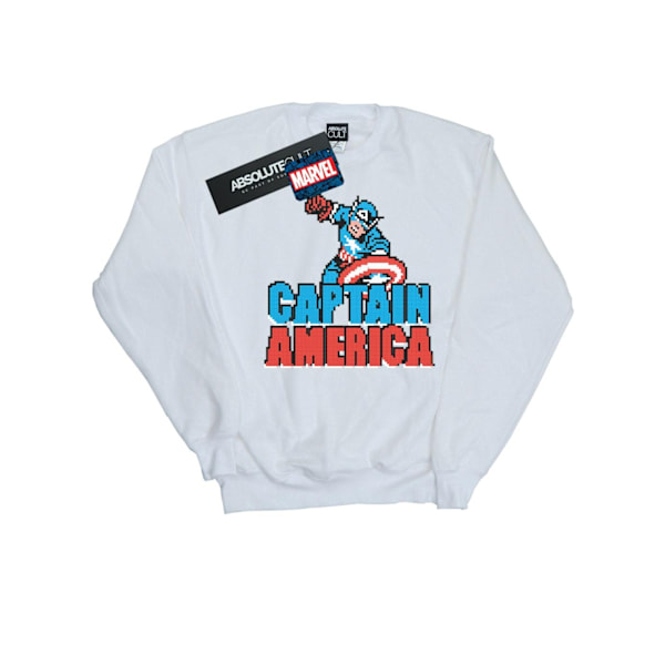 Marvel Herr Captain America Pixelated Sweatshirt 4XL Vit White 4XL