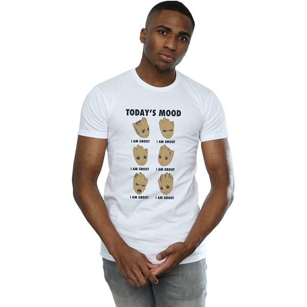 Guardians Of The Galaxy Herrar Dagens Humör Baby Groot Bomull T-Shirt XL Vit White XL
