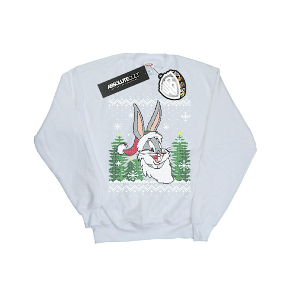 Looney Tunes Pojkar Bugs Bunny Jul Fair Isle Sweatshirt 7-8 White 7-8 Years