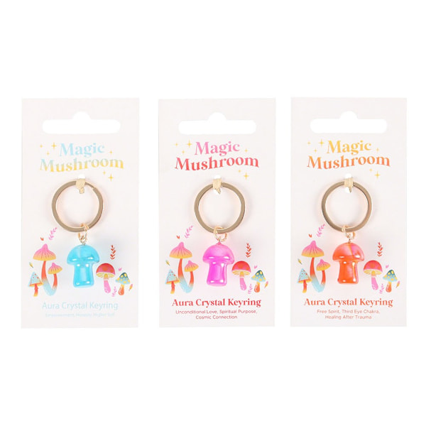 Something Different Aura Svampkristall Nyckelring (Paket med 18) Pink/Orange/Blue One Size
