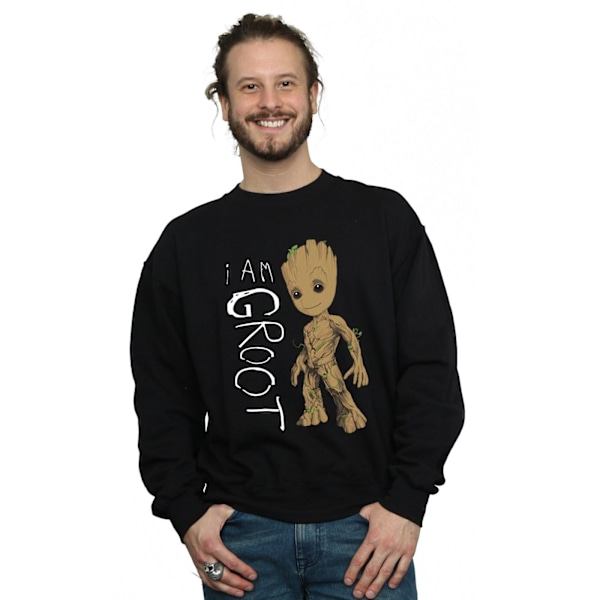 Marvel Herr Guardians Of The Galaxy I Am Groot Scribbles Sweatshirt Black 4XL