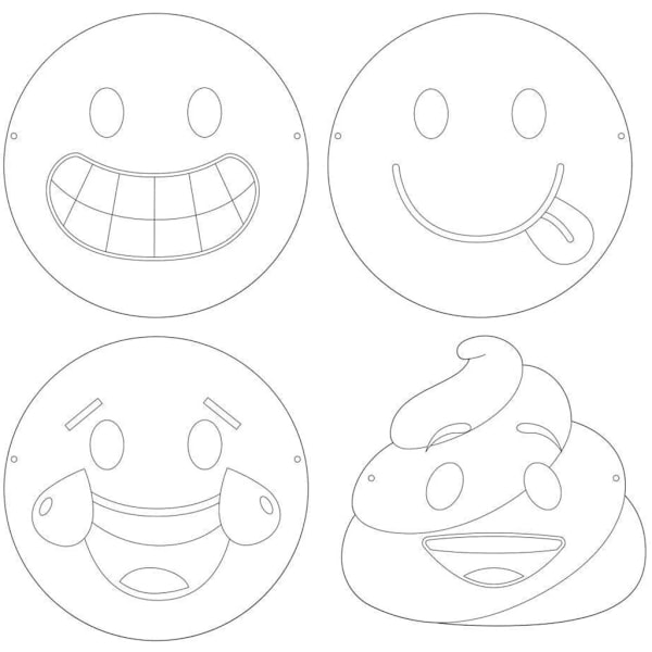 Emoji Party Mask (Paket med 72) One Size Vit/Svart White/Black One Size