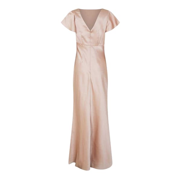 Jarlo Dam Satin Empire Flutter Balklänning 16 UK Nude Nude 16 UK