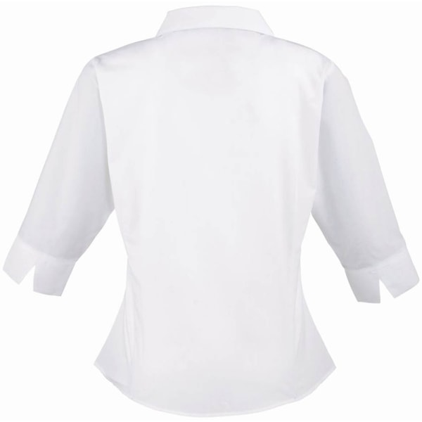 Premier 3/4-ärm blus i poplin / Enfärgad arbetsskjorta 10 Vit White 10