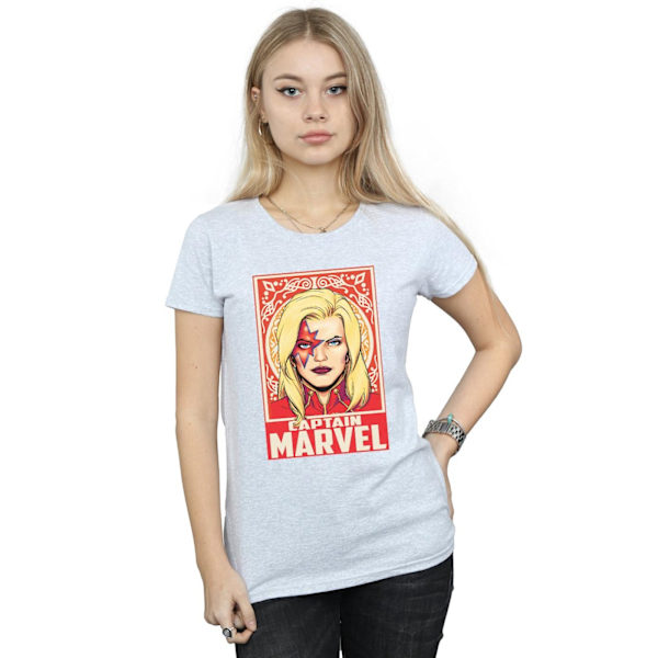 Marvel Womens/Ladies Captain Marvel Ornament Bomull T-shirt L S Sports Grey L