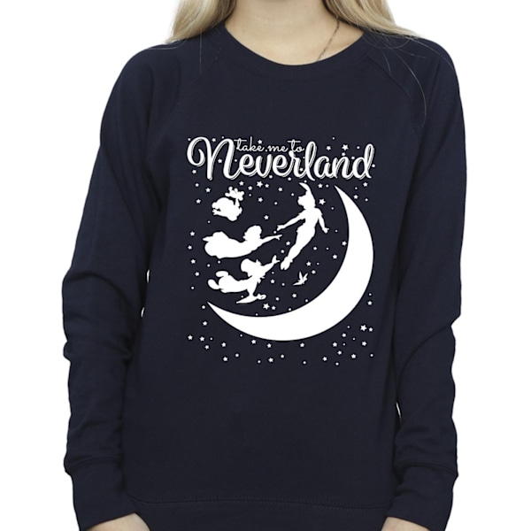 Disney Dam/Kvinnor Peter Pan Ta Mig Till Neverland Sweatshirt Navy Blue L