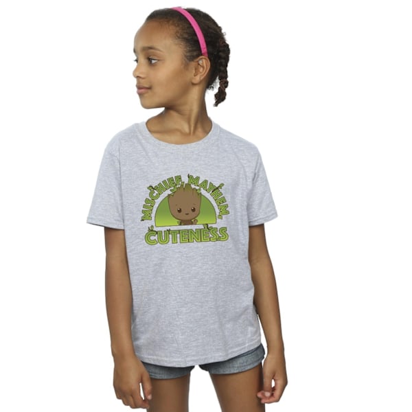 Marvel Girls I Am Groot Mischief Mayhem Bomull T-shirt 7-8 år Sports Grey 7-8 Years