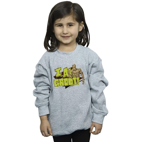 Guardians Of The Galaxy Girls I Am Groot Sweatshirt 7-8 år S Sports Grey 7-8 Years