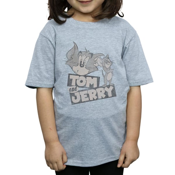 Tom och Jerry Girls Wink Bomull T-shirt 7-8 år Sports Grey Sports Grey 7-8 Years