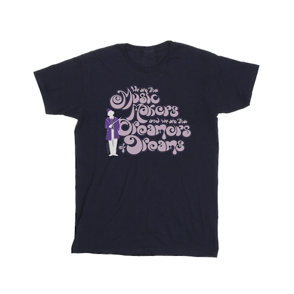 Willy Wonka Dreamers Text T-shirt XXL Marinblå Navy Blue XXL