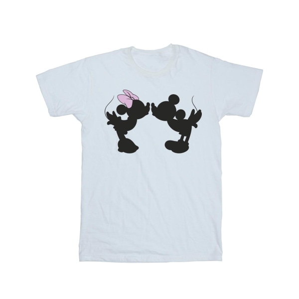 Disney Dam/Dam Mickey Minnie Kiss Silhouette Cotton Boyfr White 4XL