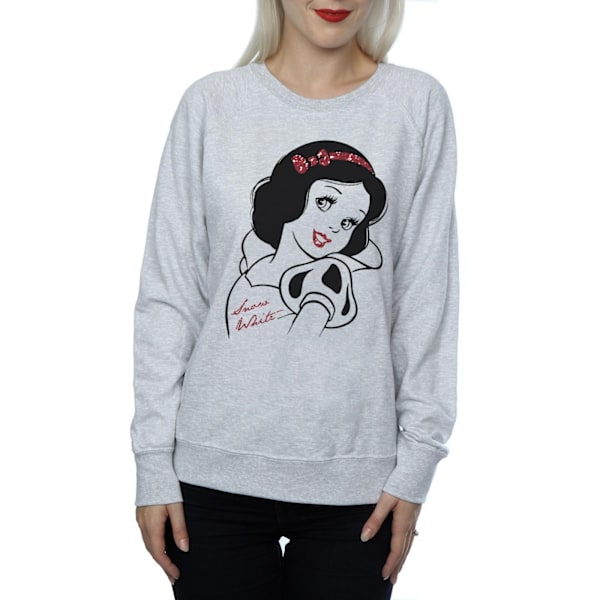 Disney Princess Dam/Damer Snövit Glitter Sweatshirt L H Heather Grey L