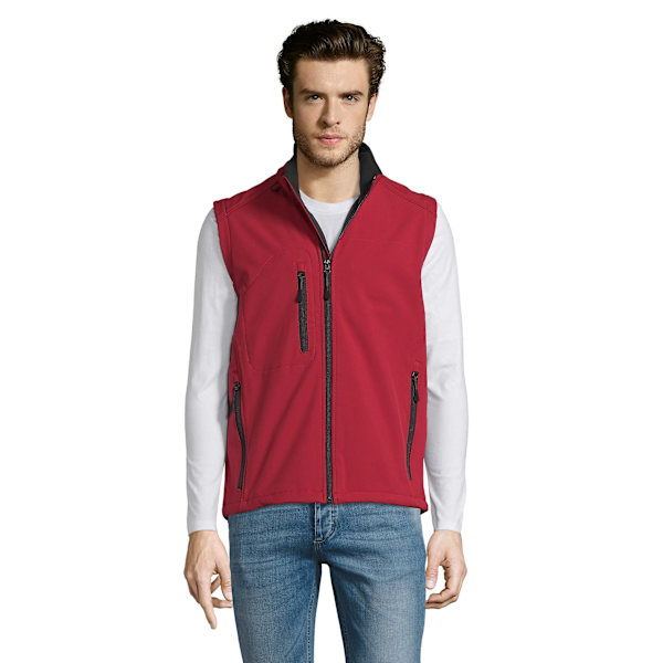 SOLS Herr Rallye Soft Shell Bodywarmer Jacka M Röd Red M