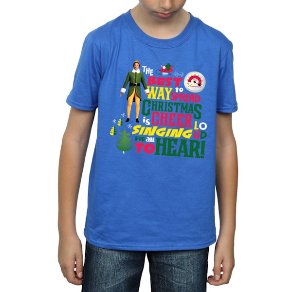 Elf Boys Christmas Cheer T-Shirt 7-8 år Kunglig Blå Royal Blue 7-8 Years