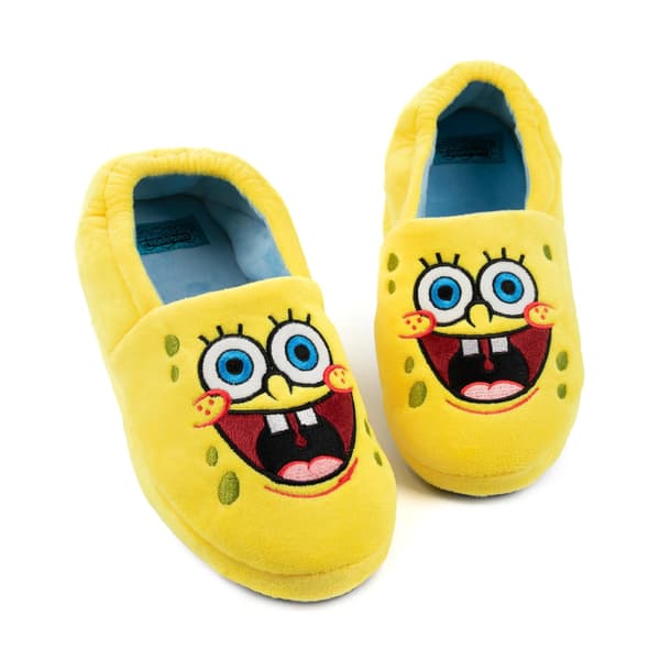 SpongeBob SquarePants Barnens/Barn Ansikte Tofflor 2 UK Gul/ Yellow/Blue 2 UK