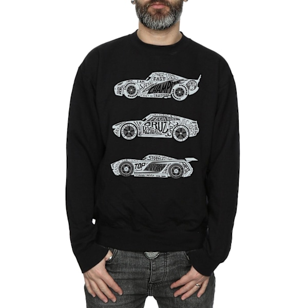 Disney Cars Text Racers Sweatshirt S Svart Black S