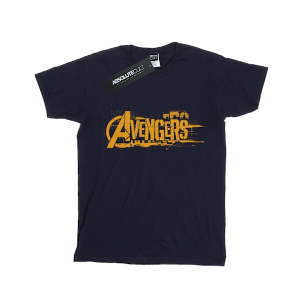 Marvel Boys Avengers Infinity War Orange Logo T-Shirt 7-8 år Navy Blue 7-8 Years