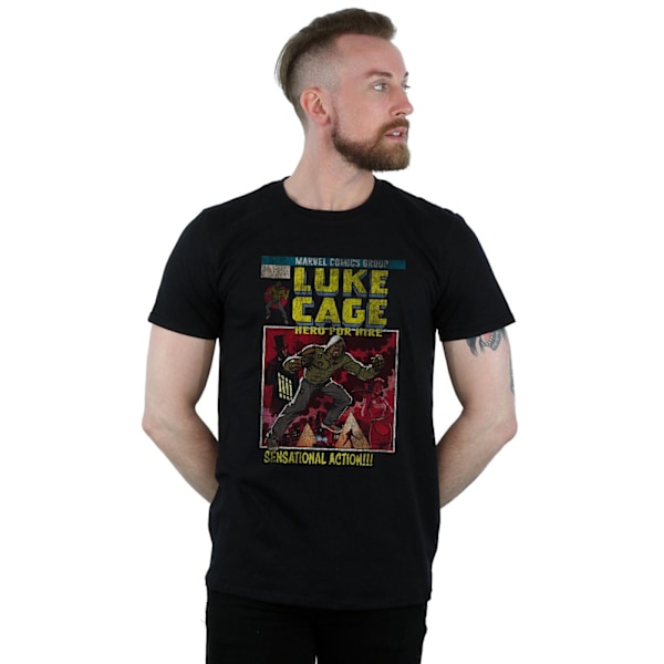 Marvel Mens Luke Cage Distressed Yourself T-Shirt M Svart Black M