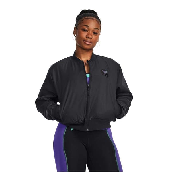 Under Armour Dam/Dam Krage Avslappnad Passform Bomberjacka 1 Black 12 UK