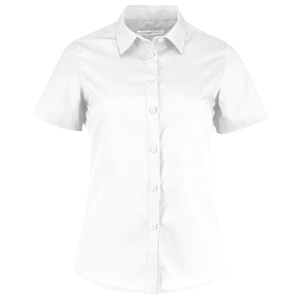 Kustom Kit Dam/Kvinnor Kortärmad Poplin Skjorta 24 Vit White 24