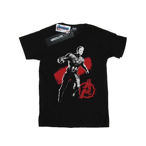 Marvel Girls Avengers Endgame Mono Captain America Bomull T-shirt Black 5-6 Years