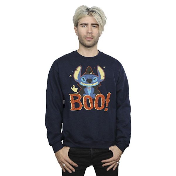 Disney Herr Lilo & Stitch Boo! Sweatshirt S Marinblå Navy Blue S
