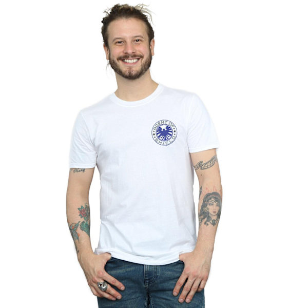 Marvel Mens Agents Of SHIELD Brösttryck T-shirt 4XL Vit White 4XL