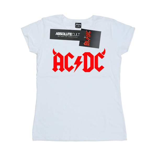 AC/DC Dam/Kvinnor Horns Logo Bomull T-shirt XL Vit White XL