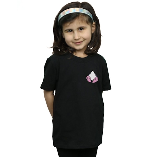 Disney Girls Daisy Duck Bakside Brösttryck Bomull T-shirt 12 Black 12-13 Years