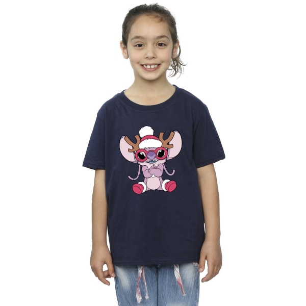 Disney Girls Lilo & Stitch Angel Ren bomull T-shirt 9-11 Y Navy Blue 9-11 Years
