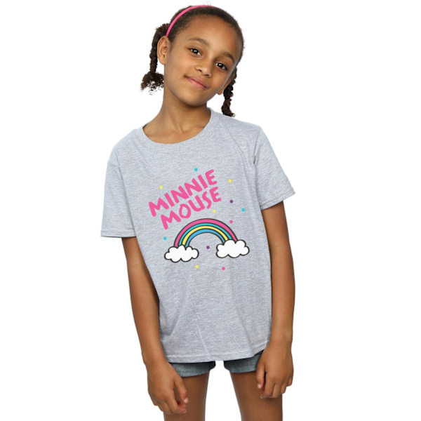 Disney Girls Minnie Mouse Rainbow Dots Bomull T-shirt 12-13 År Sports Grey 12-13 Years