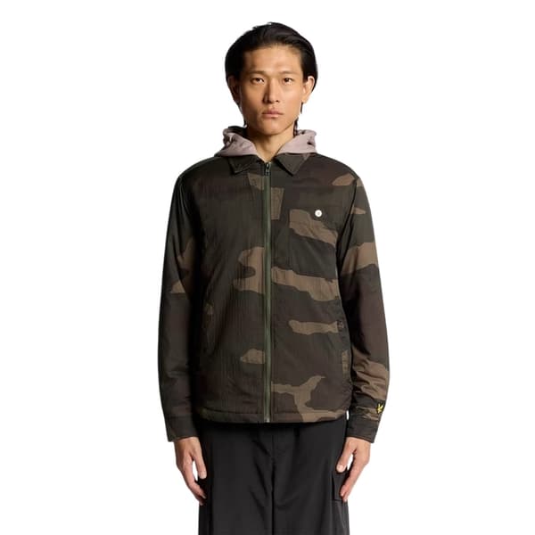 Lyle & Scott Herr Camo Bomullsöverskjorta L Oliv Olive L