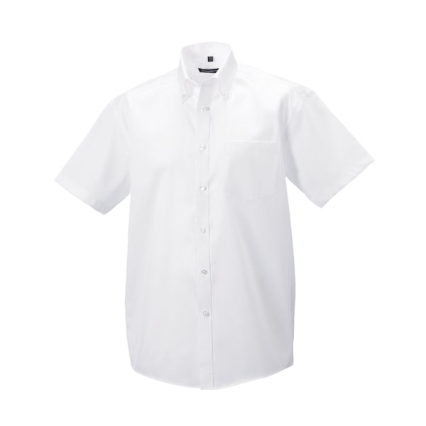Russell Collection Herr Ultimate Kortärmad Skjorta 16.5in Vit White 16.5in