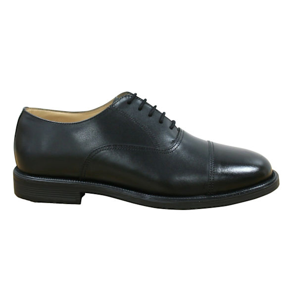 Grafters Herr Läder Capped Oxford Laced Cadet Sko 5 UK Svart Black 5 UK