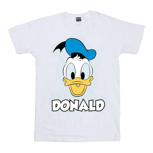 Disney Boys Donald Duck Face T-Shirt 7-8 år Vit White 7-8 Years