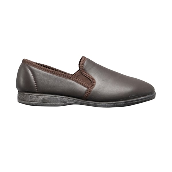 Sleepers Hadley Softie Läder Tvilling Gusset Tofflor 7 UK D Dark Brown 7 UK