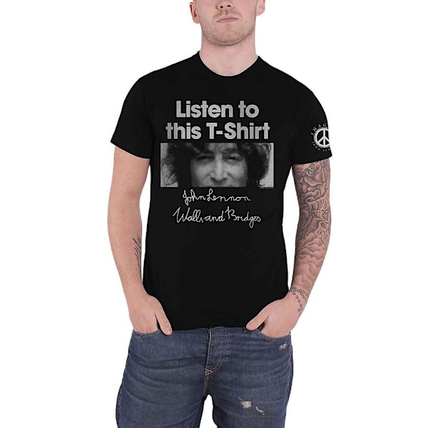 John Lennon Unisex Adult Listen Lady Bomull T-shirt XL Svart Black XL