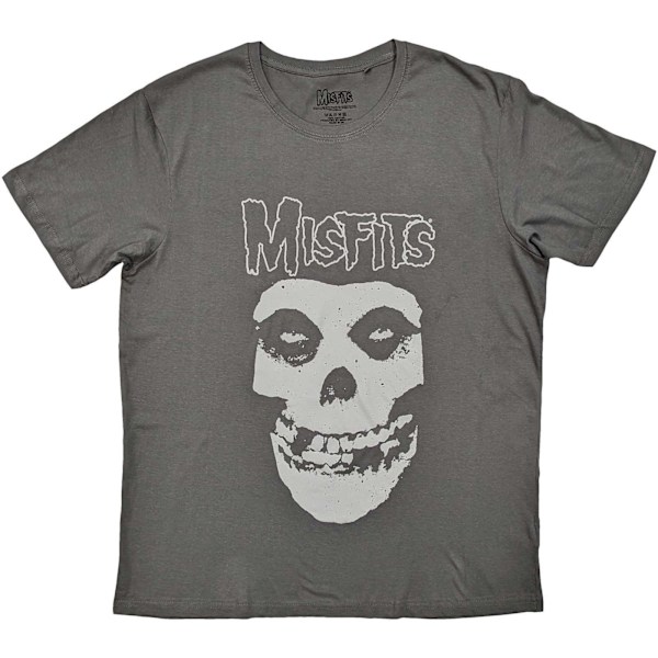 Misfits Unisex Vuxen Logo & Fiend T-Shirt S Charcoal Grey Charcoal Grey S