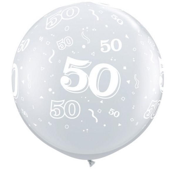 Qualatex 3 fot klar 50 runt latexballong (paket med 2) En S Clear One Size