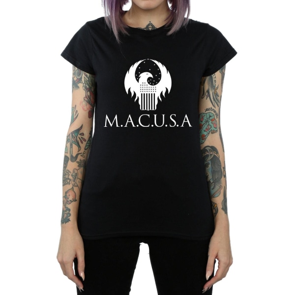 Fantastiska vidunder Kvinnor/Damer MACUSA Logotyp Bomull T-shirt M Svart Black M