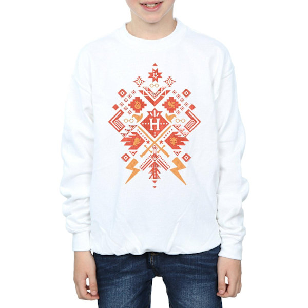 Harry Potter Pojkar Jul Fair Isle Sweatshirt 5-6 År Vit White 5-6 Years