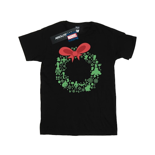 Marvel Mens Avengers Christmas Wreath T-Shirt XXL Svart Black XXL